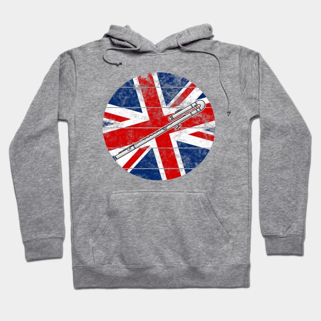 Bass Flute UK Flag Britain Flautist British Musician Hoodie by doodlerob